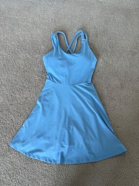 Fabletics Light Blue Athletic Fit-and-Flare Dress
